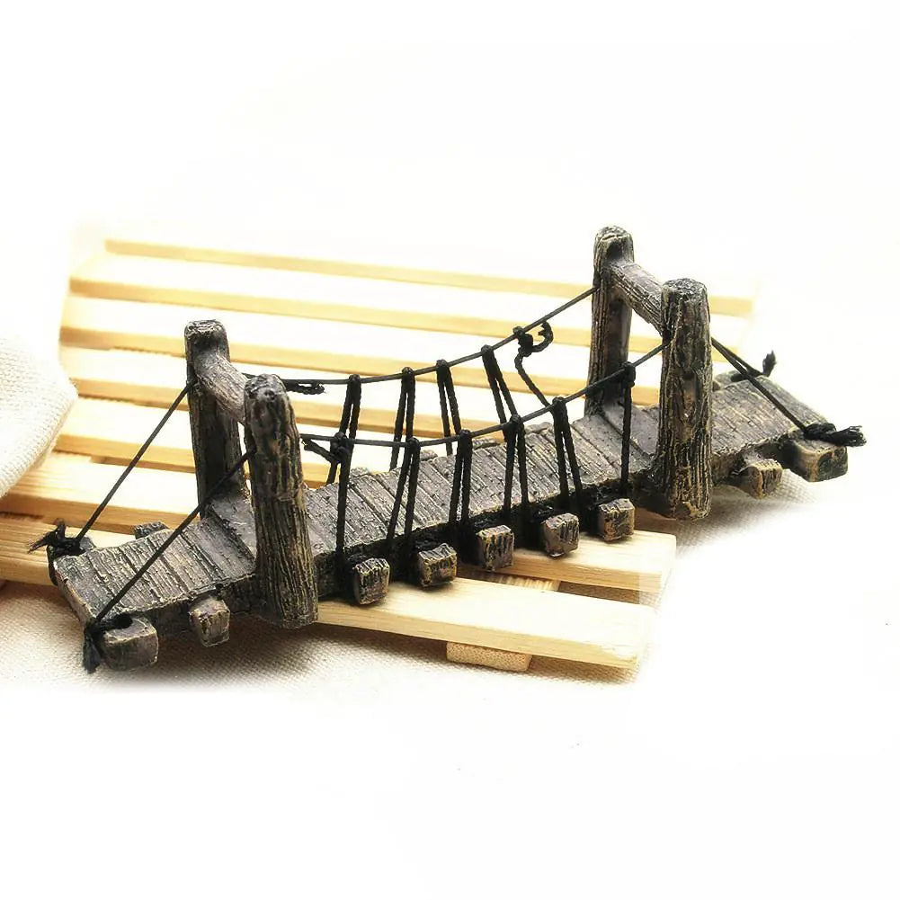 Fake Wooden Aquarium Bridge Ornament