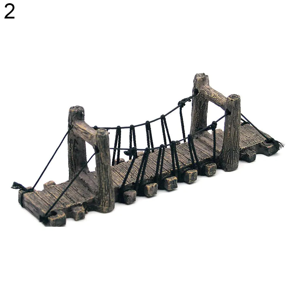 Fake Wooden Aquarium Bridge Ornament