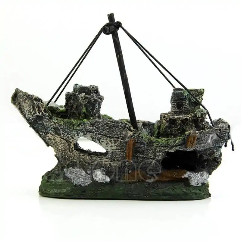 Miniature Shipwreck Aquarium Accent